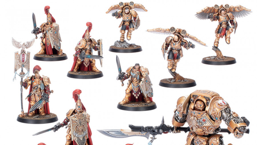 Check out the new Custodes models for Warhammer 40k in their golden glory